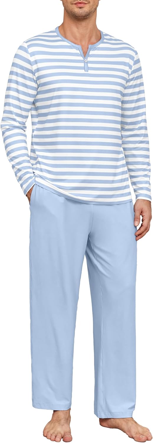 Men's Long-Sleeve Henley Pajama Set