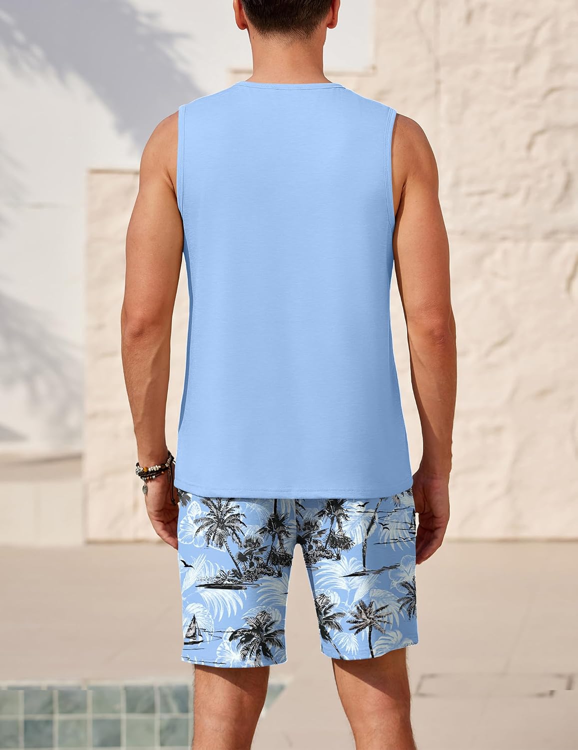 Men's Pajama Set (2-piece set: athletic tank top + shorts, S-XXL)