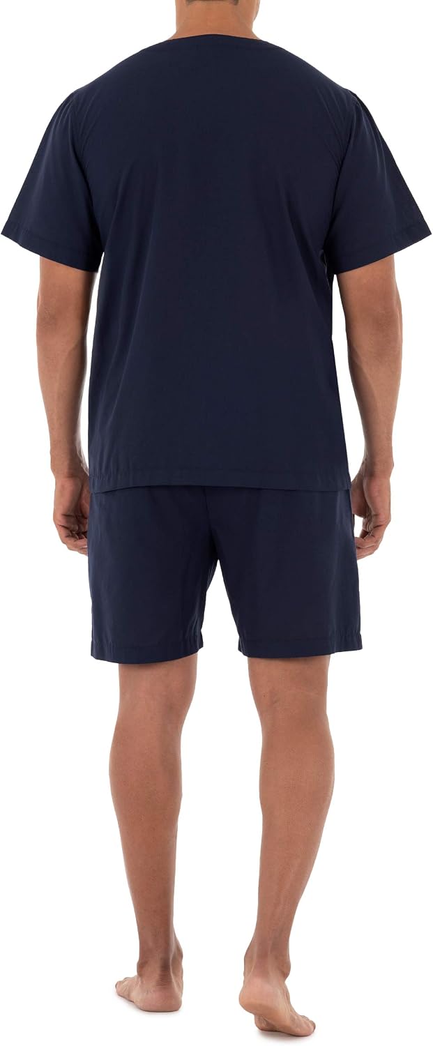 Men's Plain Fabric Short-sleeved Pajama Set