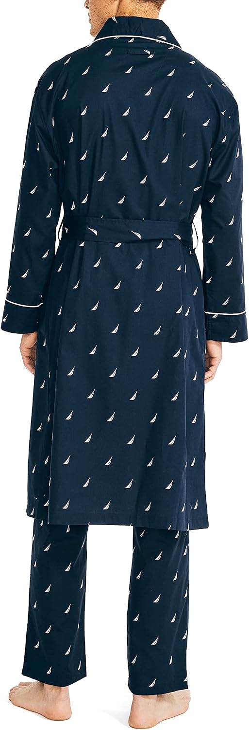 Men's Lightweight Cotton Woven Bathrobe (Long Sleeve)