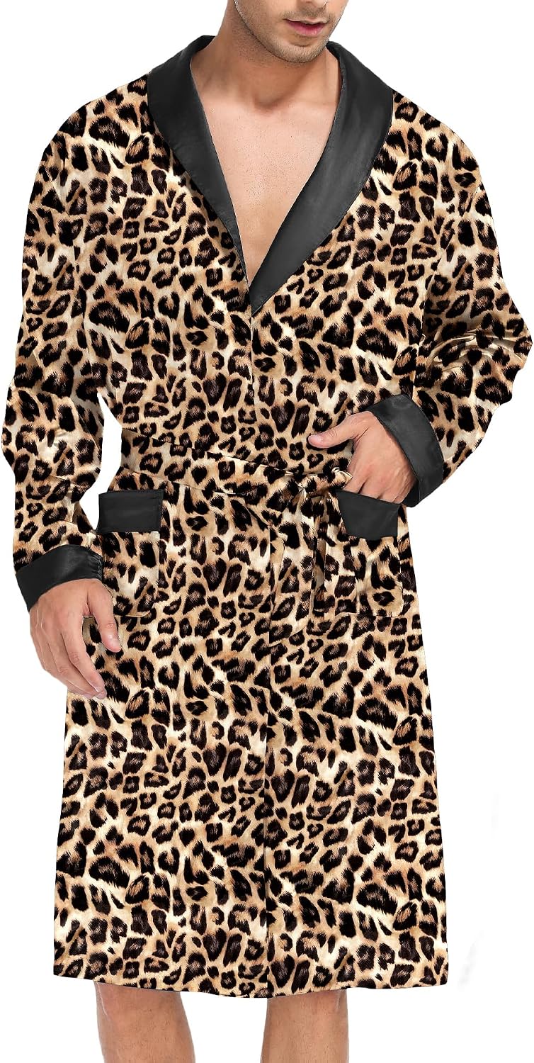 Men's Satin Bathrobe And Shorts Set (Silky Kimono Style, Lightweight & Soft)